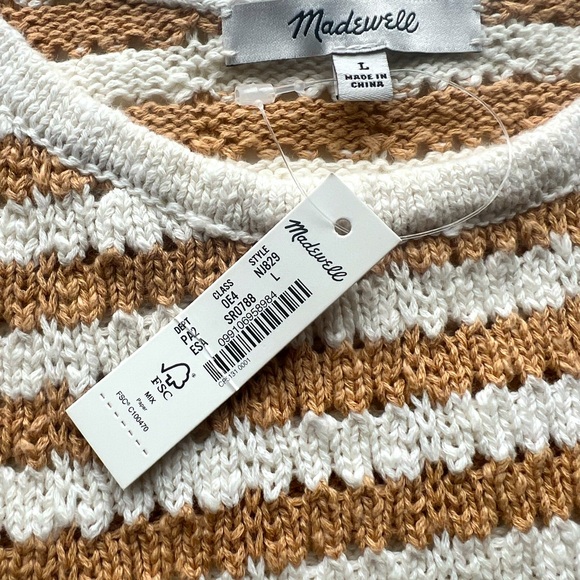 Madewell Open Knit Striped Open-Stitch Sweater Tank! NWT! - Picture 9 of 13
